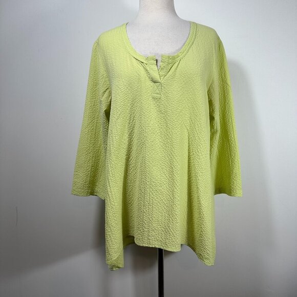 Habitat Clothes to Live In Tunic Top Women Small Green Lagenlook Relaxed - Picture 1 of 11